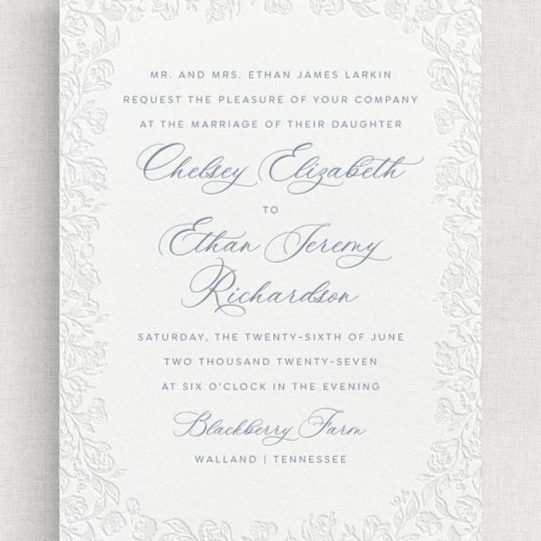 Embossed Wedding Invitation with Elegant Border