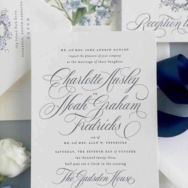 Elegant Floral Wedding Invite with Script