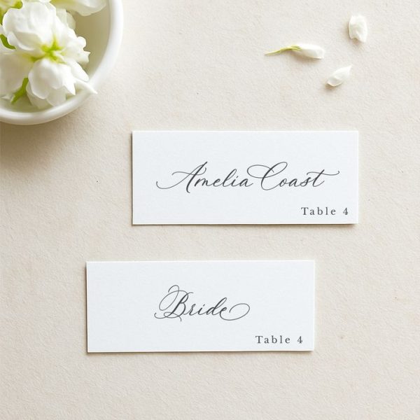 Elegant Wedding Place Cards with Script Font