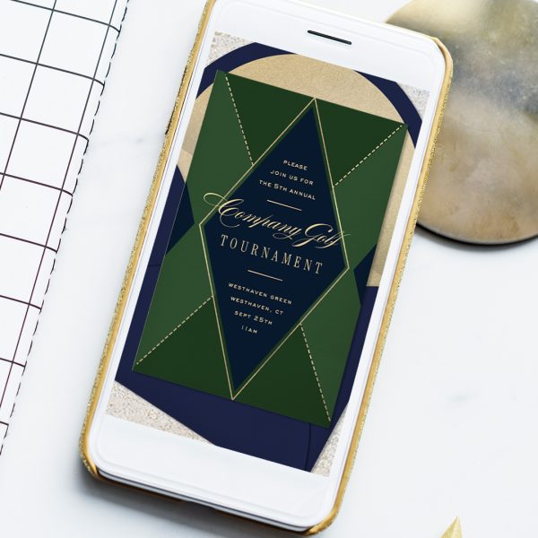 Elegant Golf Tournament Invitation with Geometric Design