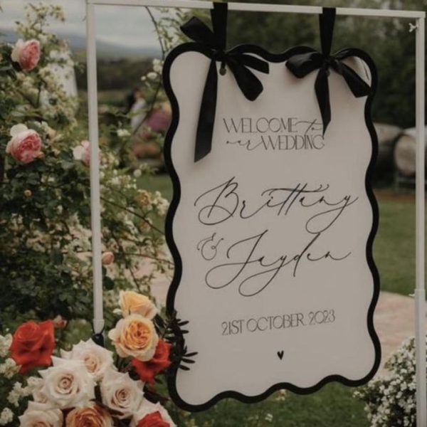 Elegant Wedding Welcome Sign with Calligraphy Script