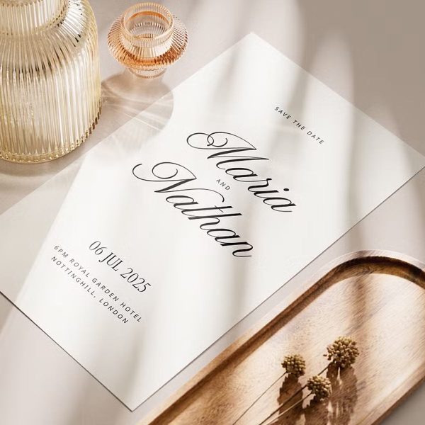 Elegant Save the Date Invitation with Classic Calligraphy