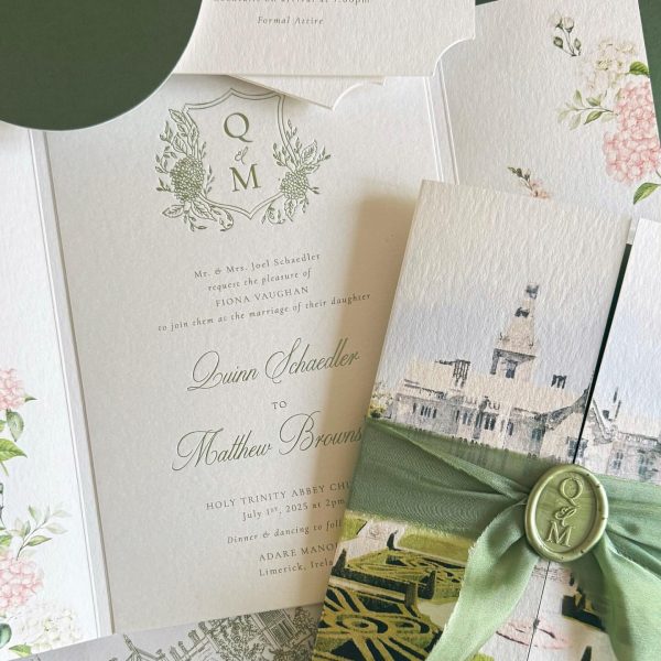 Elegant Wedding Invitations at Adare Manor