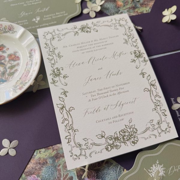 Wedding Invitation with Elegant Floral Theme