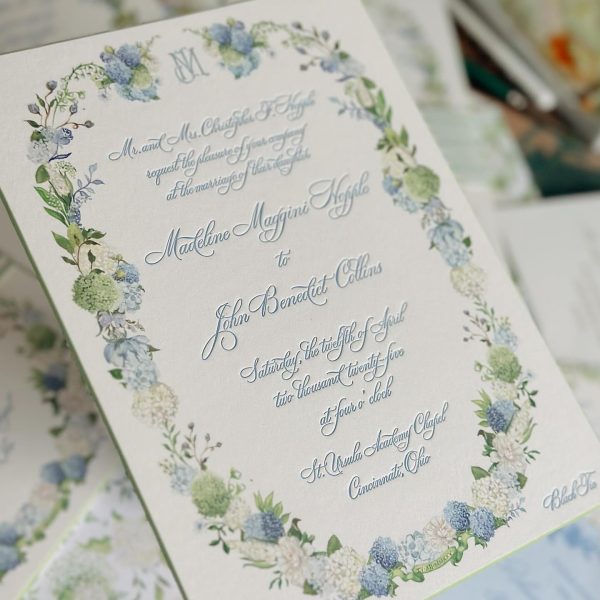 Elegant Wedding Invitation with Floral Design