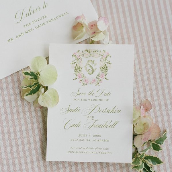Wedding Invitation with Floral Design and Details