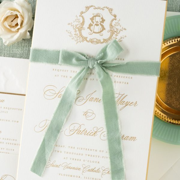 Elegant Wedding Invitation with Gold Details