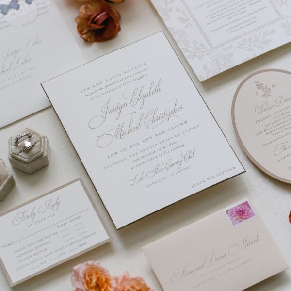 Wedding Invitation Suite with Floral Elegance