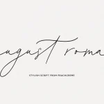 August Roma Script font fragment
