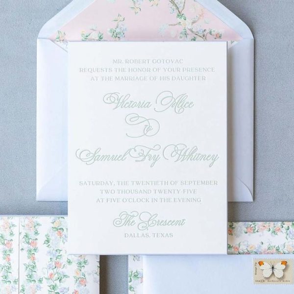 Elegant Wedding Invitation with Floral Design