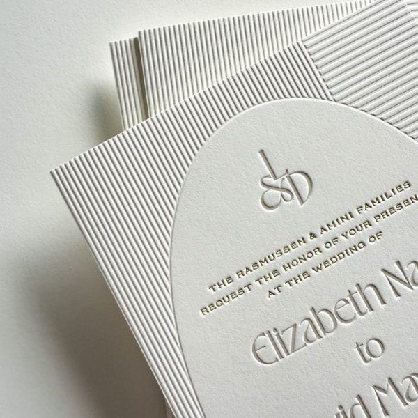 Elegant Embossed Wedding Invitation Design