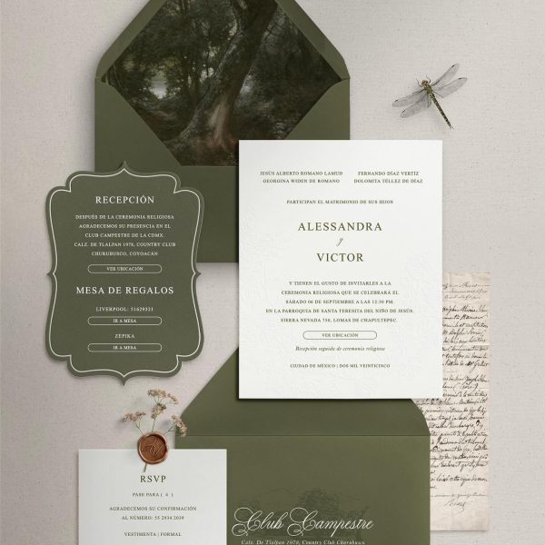 Elegant Wedding Invitation Suite Design