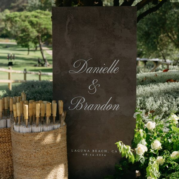 Wedding Welcome Sign in Garden Setting