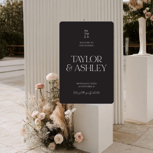 Wedding Welcome Sign at Provenance Wines