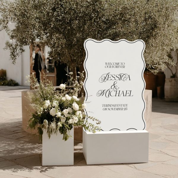 Wedding Signage at Elegant Outdoor Venue