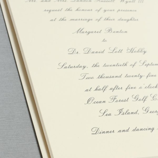 Wedding Invitation on Elegant Cream Paper