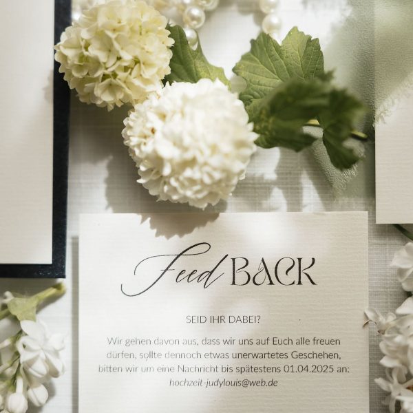 Wedding Invitation RSVP Details with Flowers