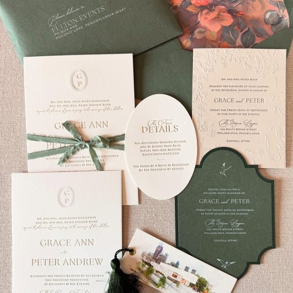 Wedding Invitation Suite with Floral Design