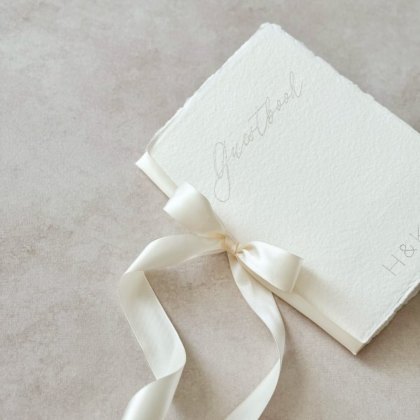 Wedding Guestbook with Elegant Ribbon