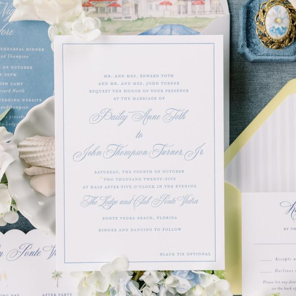 Wedding Invitation Design with Floral Accents