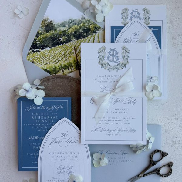 Elegant Wedding Invitation Suite Display