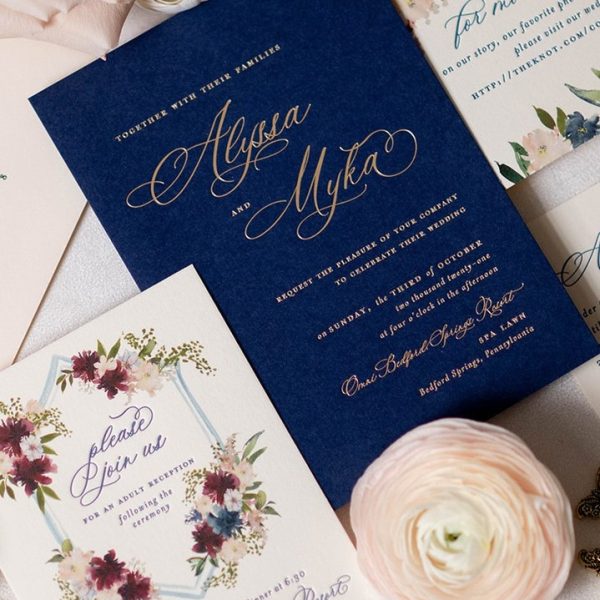 Elegant Wedding Invitations with Floral Design