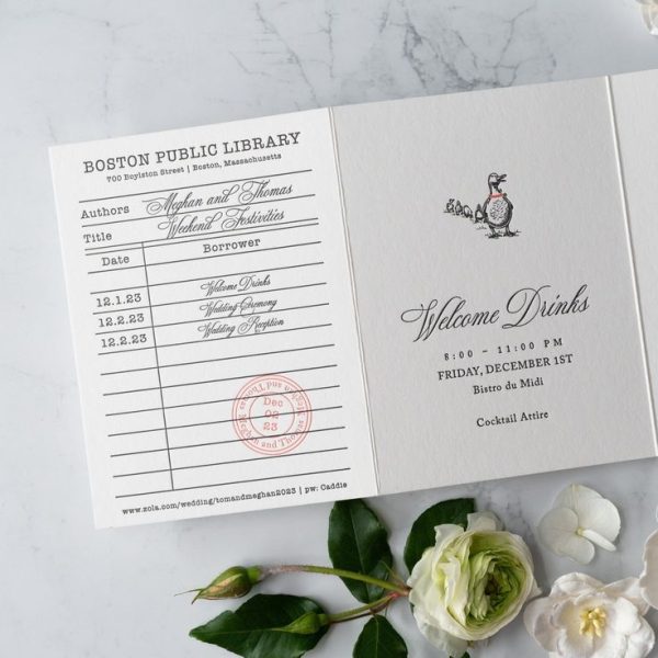 Unique Library Card Wedding Invitation Ideas