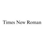 Times New Roman font fragment