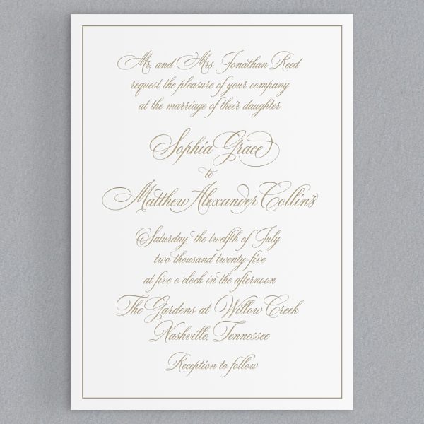 Wedding Invitation for Sophia and Matthew