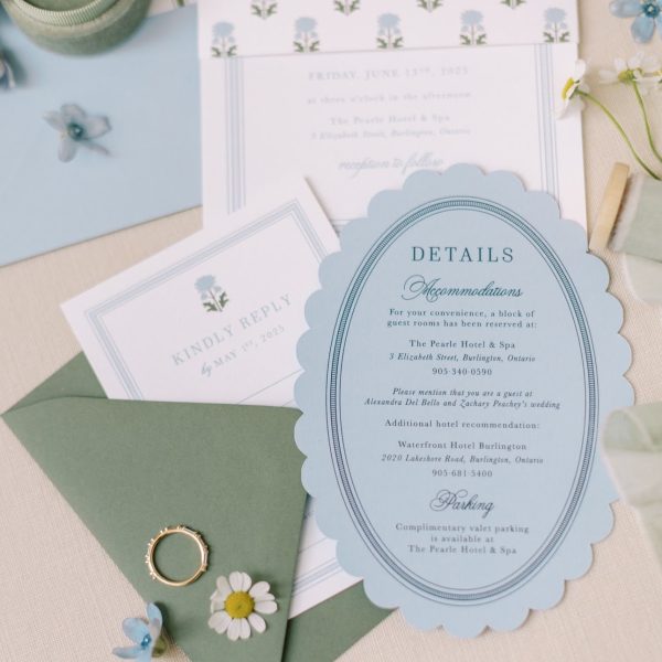 Wedding Invitation Suite with Elegant Floral Design