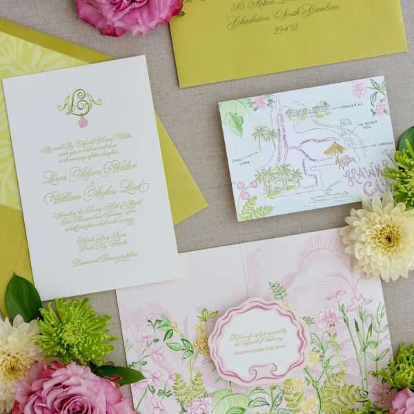 Elegant Wedding Invitation Suite with Floral Design