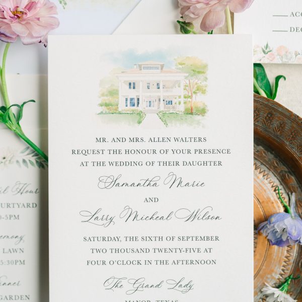 Wedding Invitation Design with Floral Accents
