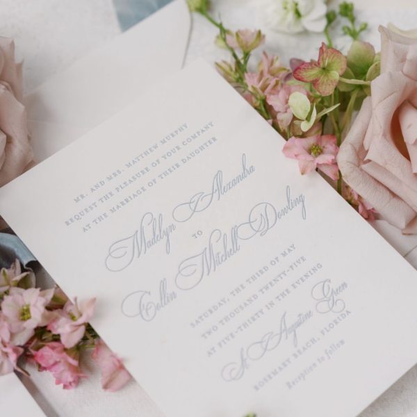 Elegant Wedding Invitation with Floral Details