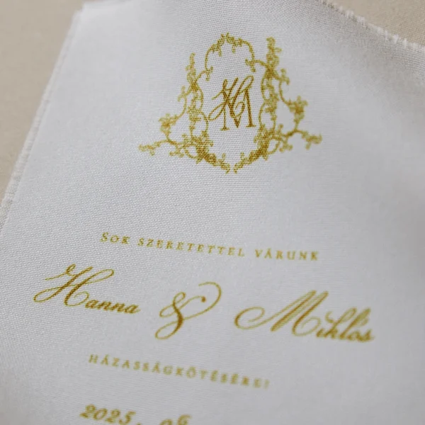 Wedding Invitation on Fabric
