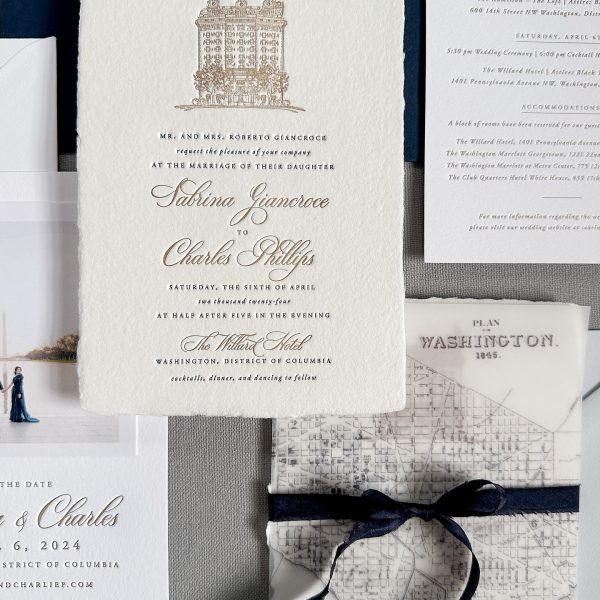 Wedding Invitation Suite with Elegant Calligraphy