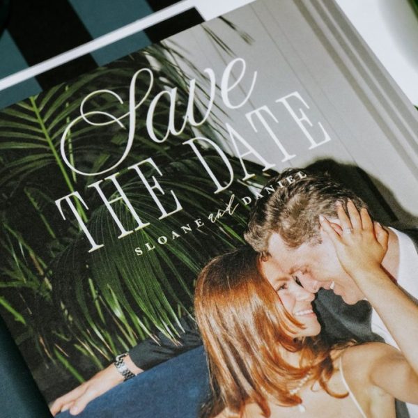 Save the Date Card for Romantic Wedding