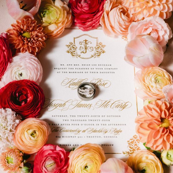 Elegant Wedding Invitation with Floral Decor
