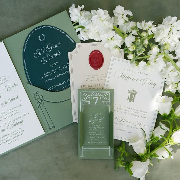 Wedding Invitation Suite with Floral Accents