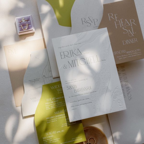 Wedding Invitations for Elegant Santa Barbara Event