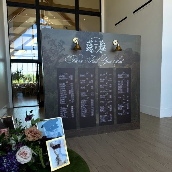 Wedding Seating Chart with Floral Decor