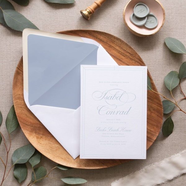 Wedding Invitation Design with Eucalyptus Leaves