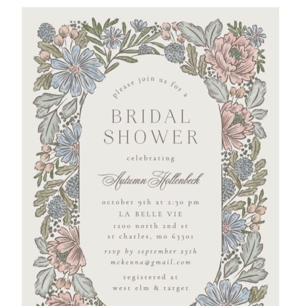 Bridal Shower Invitation with Floral Design