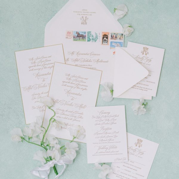 Elegant Wedding Invitation Suite Display
