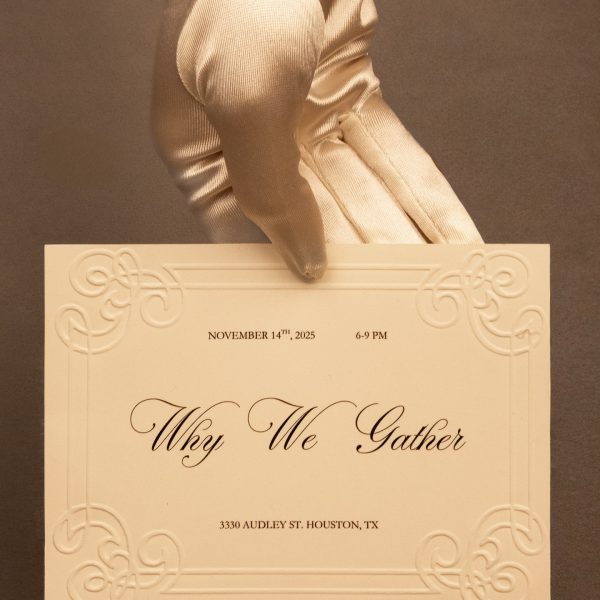 Elegant Wedding Invitation with Gold Glove