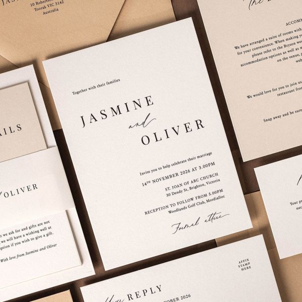 Wedding Invitations for Jasmine and Oliver