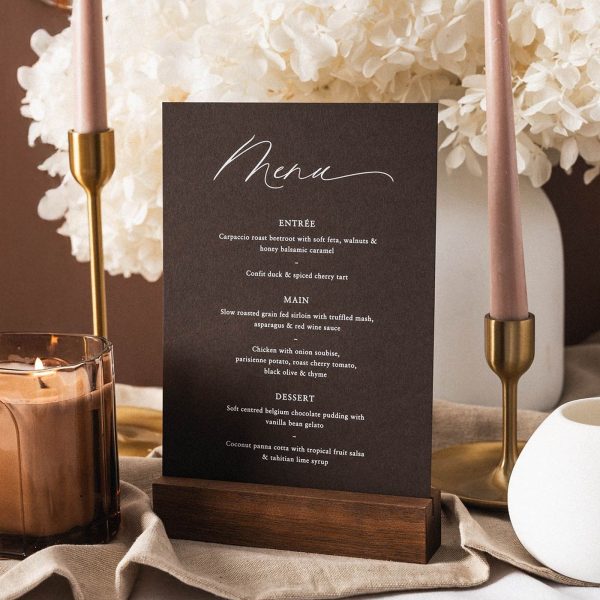 Elegant Wedding Menu Card with Candlelight