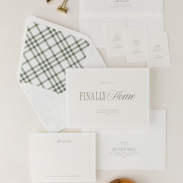 Wedding Invitation Set with Classic Plaid Design