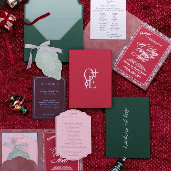Festive Wedding Invitation Suite Display