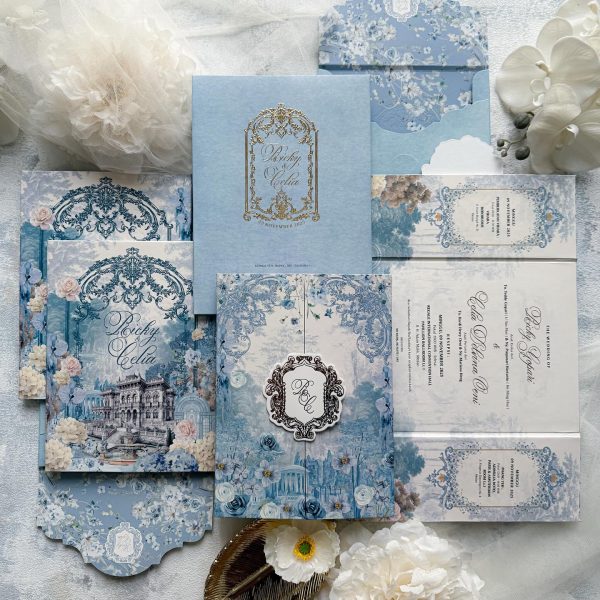 Wedding Invitations with Vintage Floral Theme